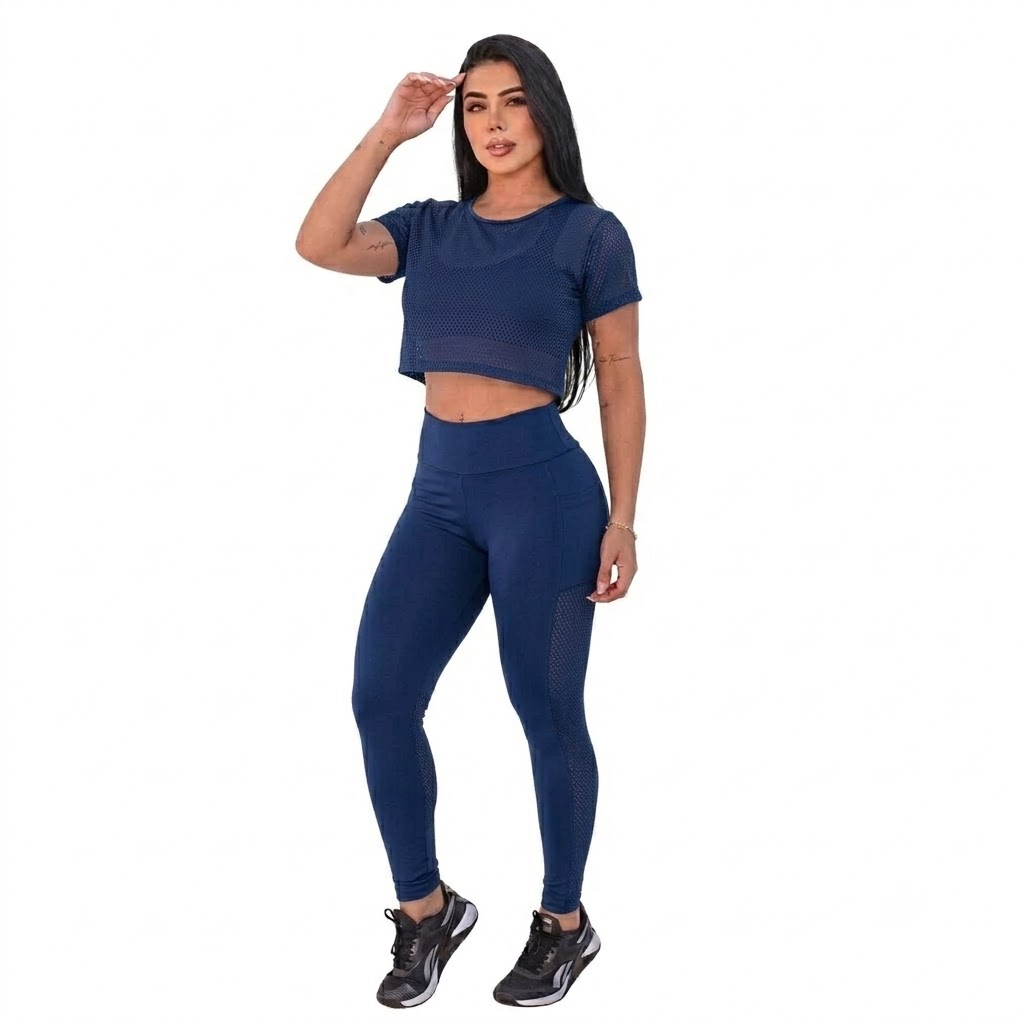 Cropped Telado com Manguinha